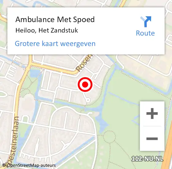 Locatie op kaart van de 112 melding: Ambulance Met Spoed Naar Heiloo, Het Zandstuk op 6 juli 2019 14:22