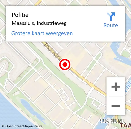 Locatie op kaart van de 112 melding: Politie Maassluis, Industrieweg op 6 juli 2019 14:25