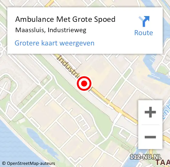 Locatie op kaart van de 112 melding: Ambulance Met Grote Spoed Naar Maassluis, Industrieweg op 6 juli 2019 14:25