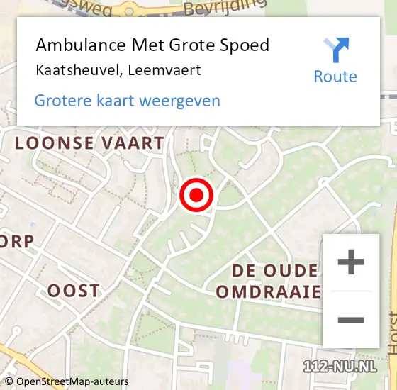Locatie op kaart van de 112 melding: Ambulance Met Grote Spoed Naar Kaatsheuvel, Leemvaert op 6 juli 2019 14:33