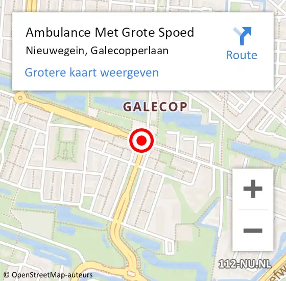 Locatie op kaart van de 112 melding: Ambulance Met Grote Spoed Naar Nieuwegein, Galecopperlaan op 7 juli 2019 14:14