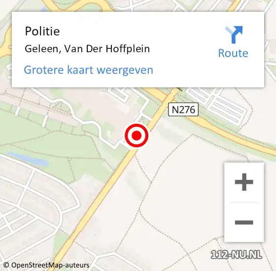 Locatie op kaart van de 112 melding: Politie Geleen, Van Der Hoffplein op 7 juli 2019 14:36