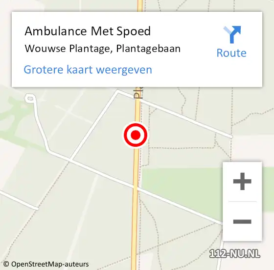 Locatie op kaart van de 112 melding: Ambulance Met Spoed Naar Wouwse Plantage, Plantagebaan op 7 juli 2019 19:33