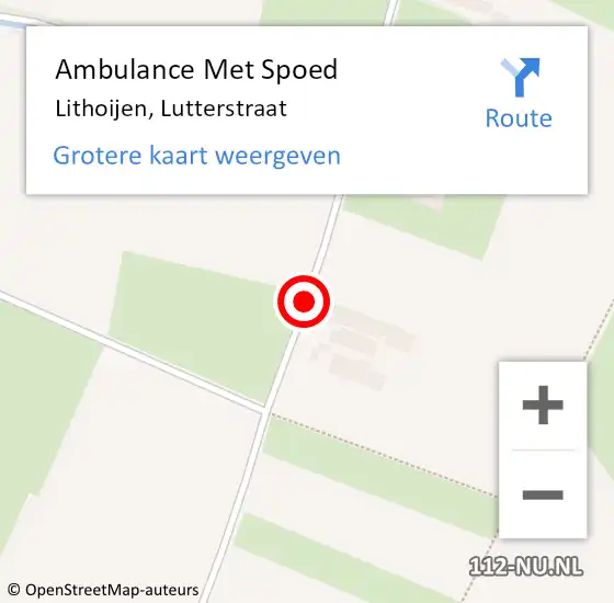 Locatie op kaart van de 112 melding: Ambulance Met Spoed Naar Lithoijen, Lutterstraat op 8 juli 2019 17:49
