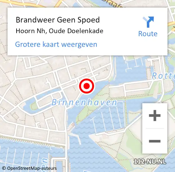 Locatie op kaart van de 112 melding: Brandweer Geen Spoed Naar Hoorn Nh, Oude Doelenkade op 8 juli 2019 19:37