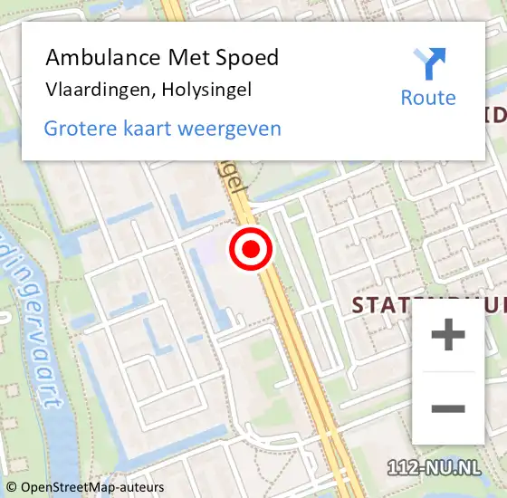 Locatie op kaart van de 112 melding: Ambulance Met Spoed Naar Vlaardingen, Holysingel op 9 juli 2019 16:10