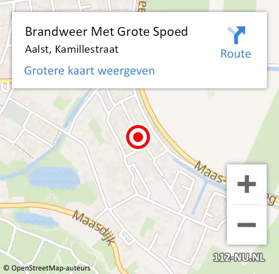 Locatie op kaart van de 112 melding: Brandweer Met Grote Spoed Naar Aalst, Kamillestraat op 9 juli 2019 17:43