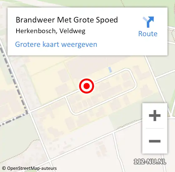 Locatie op kaart van de 112 melding: Brandweer Met Grote Spoed Naar Herkenbosch, Veldweg op 10 juli 2019 04:17