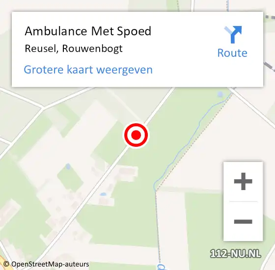 Locatie op kaart van de 112 melding: Ambulance Met Spoed Naar Reusel, Rouwenbogt op 10 juli 2019 05:26