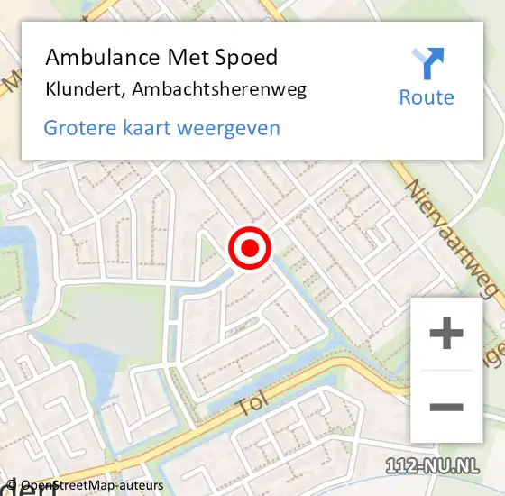 Locatie op kaart van de 112 melding: Ambulance Met Spoed Naar Klundert, Ambachtsherenweg op 10 juli 2019 07:16