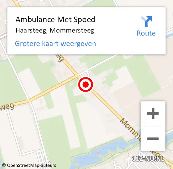 Locatie op kaart van de 112 melding: Ambulance Met Spoed Naar Haarsteeg, Mommersteeg op 10 juli 2019 08:58