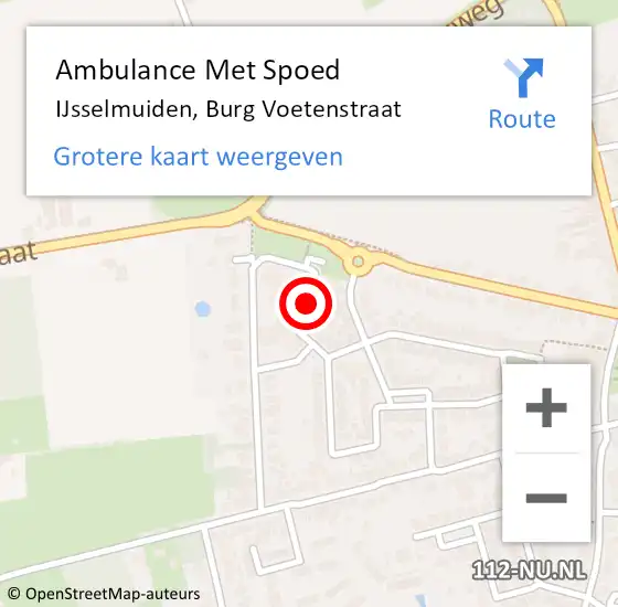Locatie op kaart van de 112 melding: Ambulance Met Spoed Naar IJsselmuiden, Burg Voetenstraat op 10 juli 2019 09:50