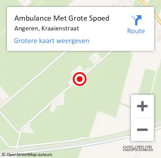 Locatie op kaart van de 112 melding: Ambulance Met Grote Spoed Naar Angeren, Kraaienstraat op 10 juli 2019 10:30