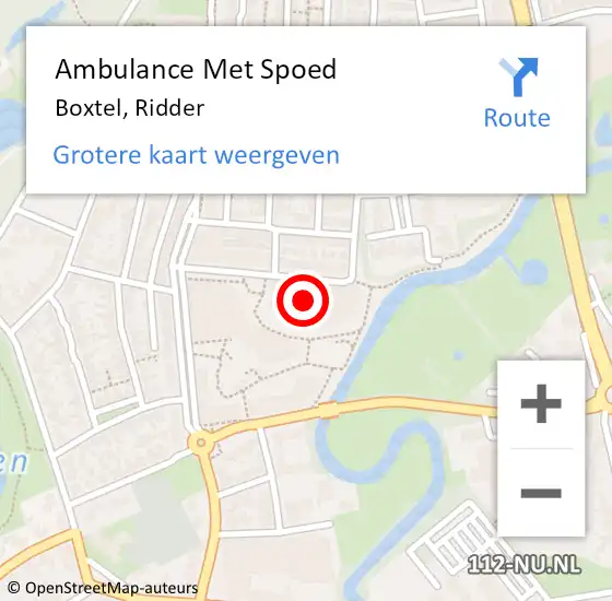 Locatie op kaart van de 112 melding: Ambulance Met Spoed Naar Boxtel, Ridder op 10 juli 2019 10:53