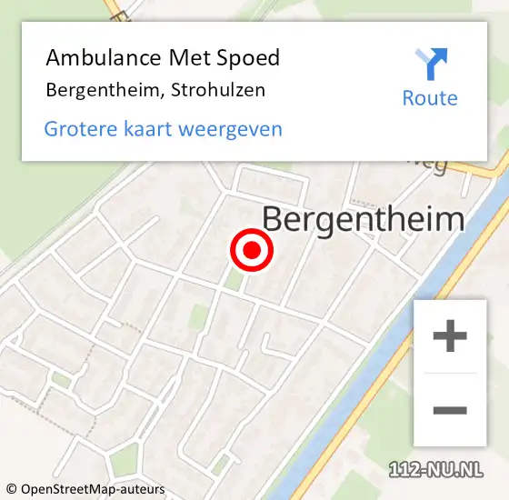 Locatie op kaart van de 112 melding: Ambulance Met Spoed Naar Bergentheim, Strohulzen op 10 juli 2019 15:33