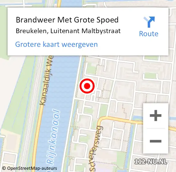 Locatie op kaart van de 112 melding: Brandweer Met Grote Spoed Naar Breukelen, Luitenant Maltbystraat op 10 juli 2019 16:42