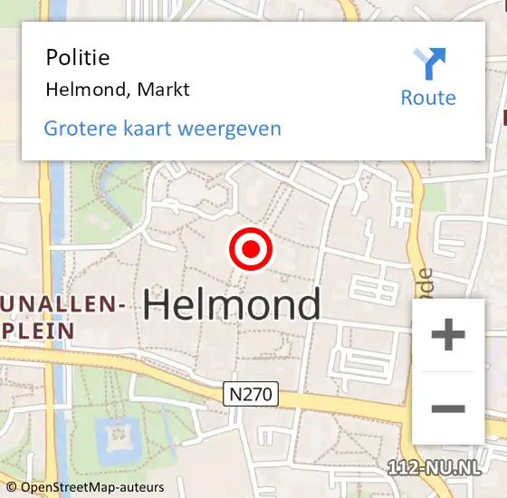 Locatie op kaart van de 112 melding: Politie Helmond, Markt op 10 juli 2019 20:47