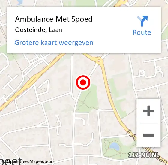 Locatie op kaart van de 112 melding: Ambulance Met Spoed Naar Oosteinde, Laan op 11 juli 2019 09:13