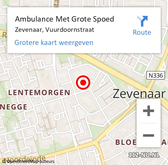 Locatie op kaart van de 112 melding: Ambulance Met Grote Spoed Naar Zevenaar, Vuurdoornstraat op 11 juli 2019 18:04
