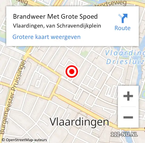Locatie op kaart van de 112 melding: Brandweer Met Grote Spoed Naar Vlaardingen, Van Schravendijkplein op 12 juli 2019 04:06