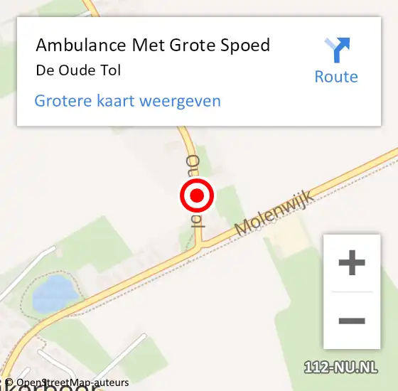 Locatie op kaart van de 112 melding: Ambulance Met Grote Spoed Naar De Oude Tol op 7 april 2014 12:32