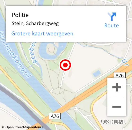 Locatie op kaart van de 112 melding: Politie Stein, Scharbergweg op 12 juli 2019 18:09
