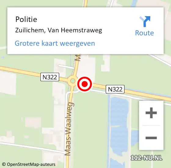 Locatie op kaart van de 112 melding: Politie Zuilichem, Van Heemstraweg op 12 juli 2019 18:17