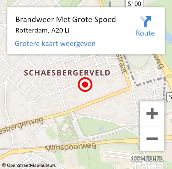Locatie op kaart van de 112 melding: Brandweer Met Grote Spoed Naar Rotterdam, A20 Li op 12 juli 2019 19:02