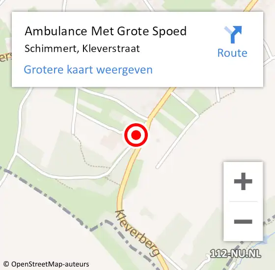 Locatie op kaart van de 112 melding: Ambulance Met Grote Spoed Naar Schimmert, Kleverstraat op 7 april 2014 12:58