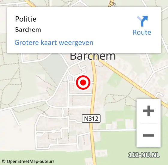 Locatie op kaart van de 112 melding: Politie Barchem op 12 juli 2019 23:33