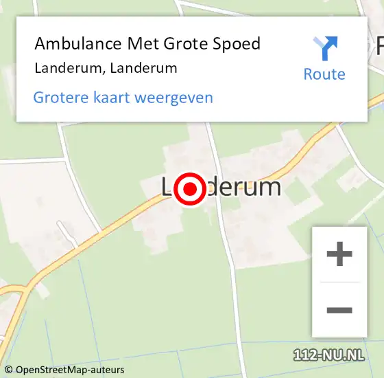 Locatie op kaart van de 112 melding: Ambulance Met Grote Spoed Naar Landerum, Landerum op 14 juli 2019 01:34