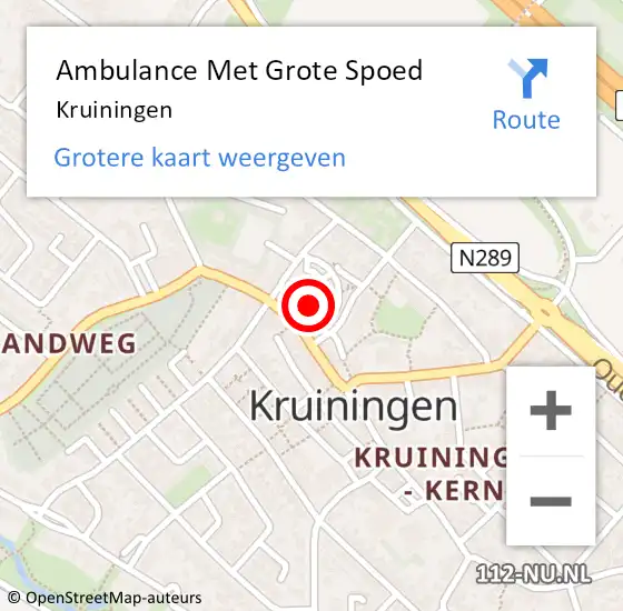 Locatie op kaart van de 112 melding: Ambulance Met Grote Spoed Naar Kruiningen op 14 juli 2019 10:35