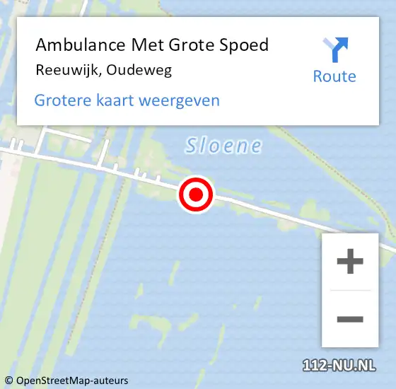 Locatie op kaart van de 112 melding: Ambulance Met Grote Spoed Naar Reeuwijk, Oudeweg op 14 juli 2019 14:08