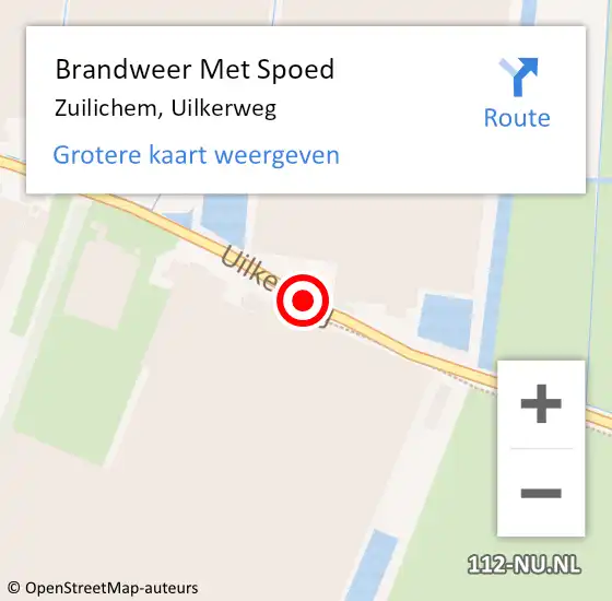 Locatie op kaart van de 112 melding: Brandweer Met Spoed Naar Zuilichem, Uilkerweg op 14 juli 2019 16:22