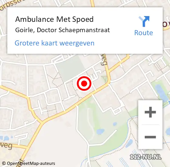 Locatie op kaart van de 112 melding: Ambulance Met Spoed Naar Goirle, Doctor Schaepmanstraat op 15 juli 2019 09:31