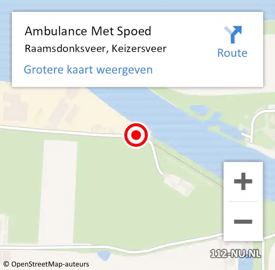 Locatie op kaart van de 112 melding: Ambulance Met Spoed Naar Raamsdonksveer, Keizersveer op 15 juli 2019 12:37