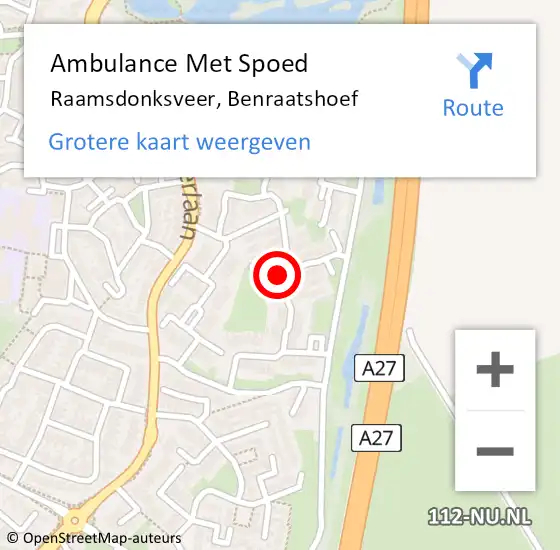 Locatie op kaart van de 112 melding: Ambulance Met Spoed Naar Raamsdonksveer, Benraatshoef op 15 juli 2019 13:48