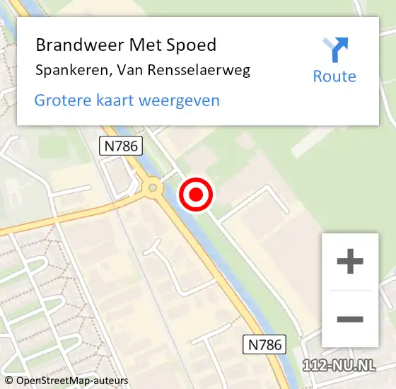 Locatie op kaart van de 112 melding: Brandweer Met Spoed Naar Spankeren, Van Rensselaerweg op 15 juli 2019 16:05