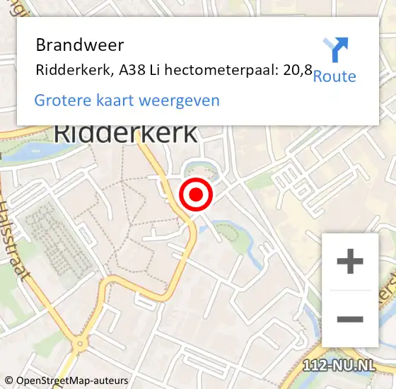 Locatie op kaart van de 112 melding: Brandweer Ridderkerk, A16 Re hectometerpaal: 28,3 op 16 juli 2019 10:29