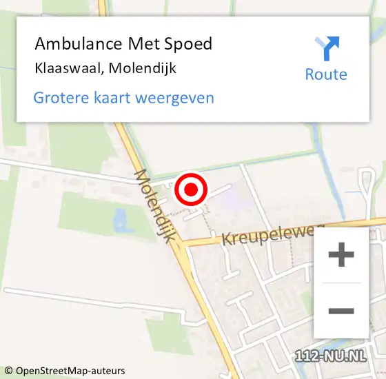 Locatie op kaart van de 112 melding: Ambulance Met Spoed Naar Klaaswaal, Molendijk op 16 juli 2019 20:06