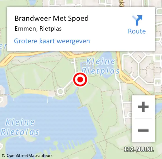 Locatie op kaart van de 112 melding: Brandweer Met Spoed Naar Emmen, Rietplas op 16 juli 2019 22:03