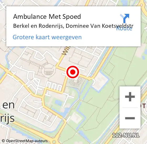 Locatie op kaart van de 112 melding: Ambulance Met Spoed Naar Berkel en Rodenrijs, Dominee Van Koetsveldstr op 17 juli 2019 07:38