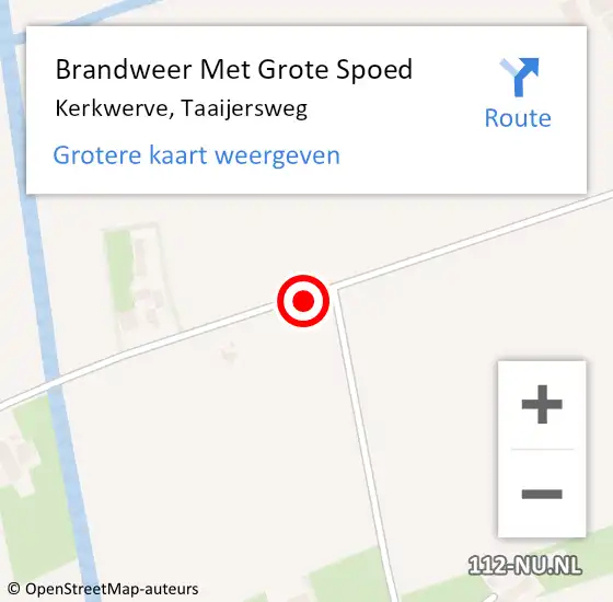 Locatie op kaart van de 112 melding: Brandweer Met Grote Spoed Naar Kerkwerve, Taaijersweg op 17 juli 2019 23:00