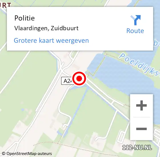 Locatie op kaart van de 112 melding: Politie Vlaardingen, Zuidbuurt op 18 juli 2019 04:26