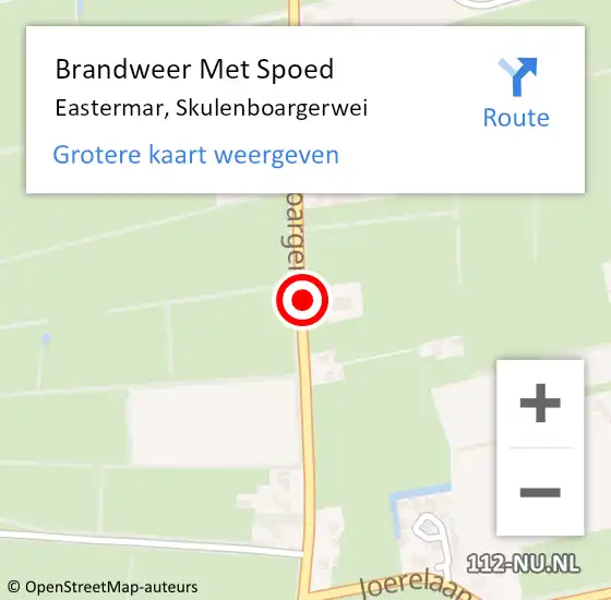 Locatie op kaart van de 112 melding: Brandweer Met Spoed Naar Eastermar, Skulenboargerwei op 18 juli 2019 09:58