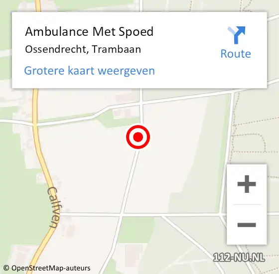 Locatie op kaart van de 112 melding: Ambulance Met Spoed Naar Ossendrecht, Trambaan op 18 juli 2019 15:45