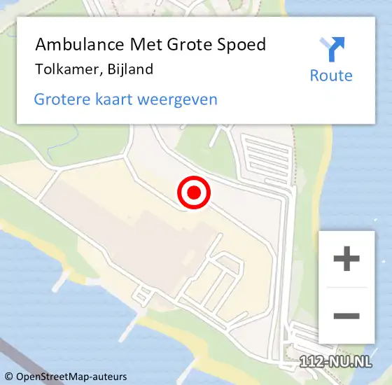 Locatie op kaart van de 112 melding: Ambulance Met Grote Spoed Naar Tolkamer, Bijland op 18 juli 2019 16:23
