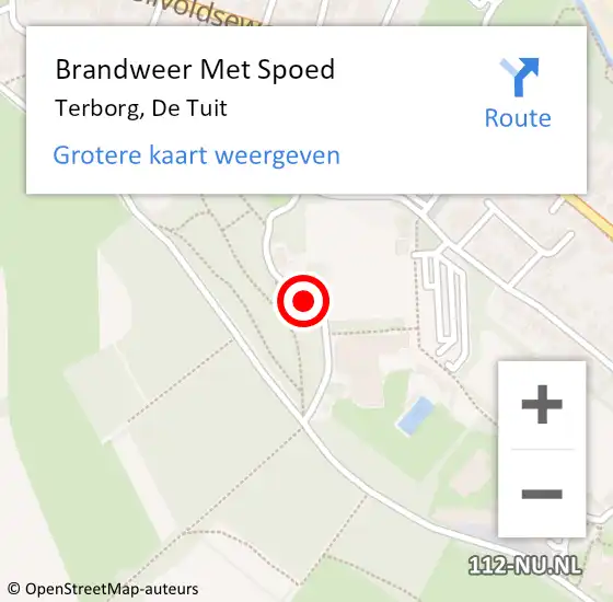 Locatie op kaart van de 112 melding: Brandweer Met Spoed Naar Terborg, De Tuit op 18 juli 2019 18:38