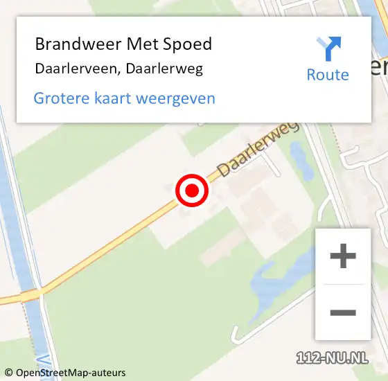 Locatie op kaart van de 112 melding: Brandweer Met Spoed Naar Daarlerveen, Daarlerweg op 18 juli 2019 19:44