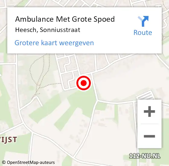 Locatie op kaart van de 112 melding: Ambulance Met Grote Spoed Naar Heesch, Sonniusstraat op 7 april 2014 22:21